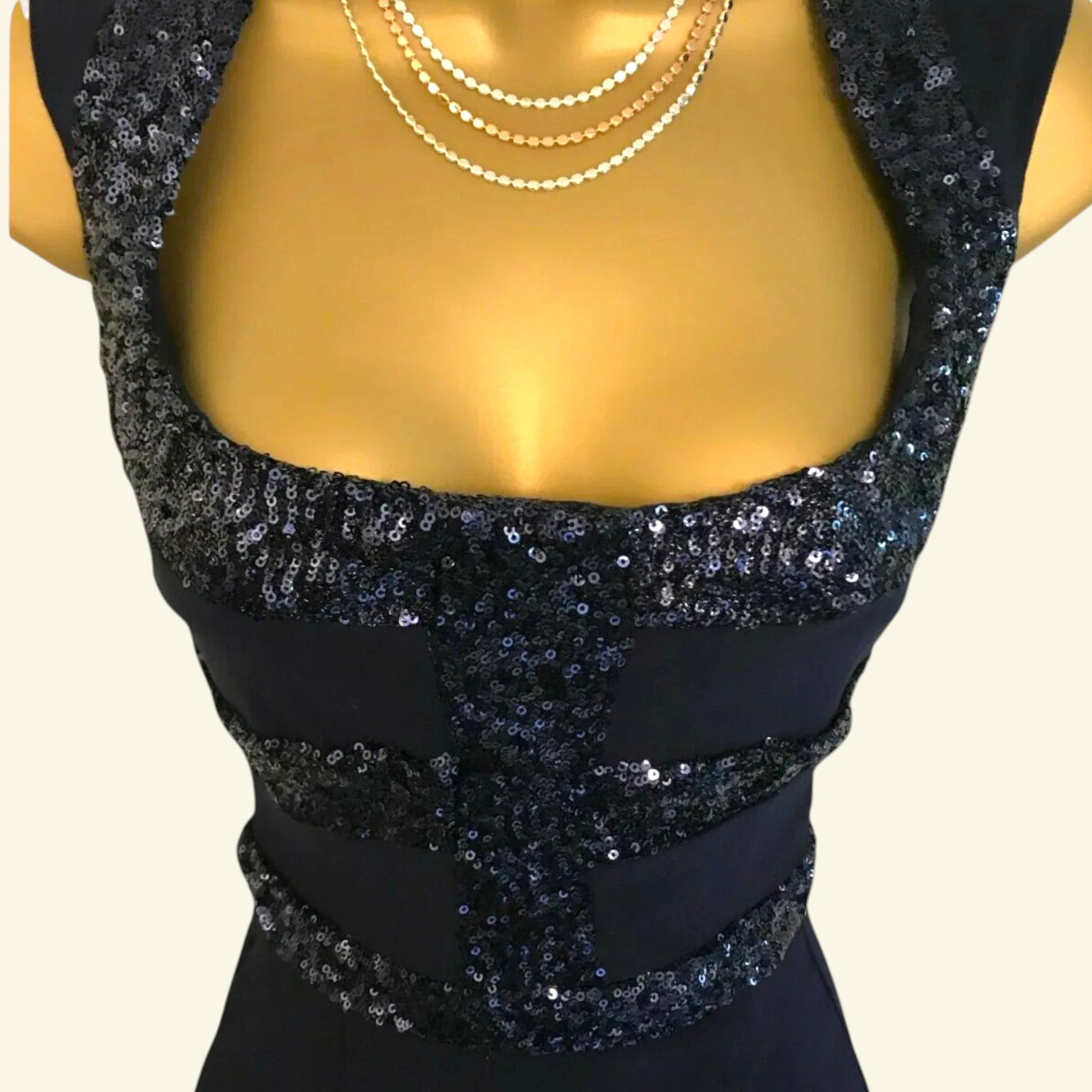 The Pretty Dress Company Women's Navy Sequin Bodycon Dress UK 6 - Timelessfashions