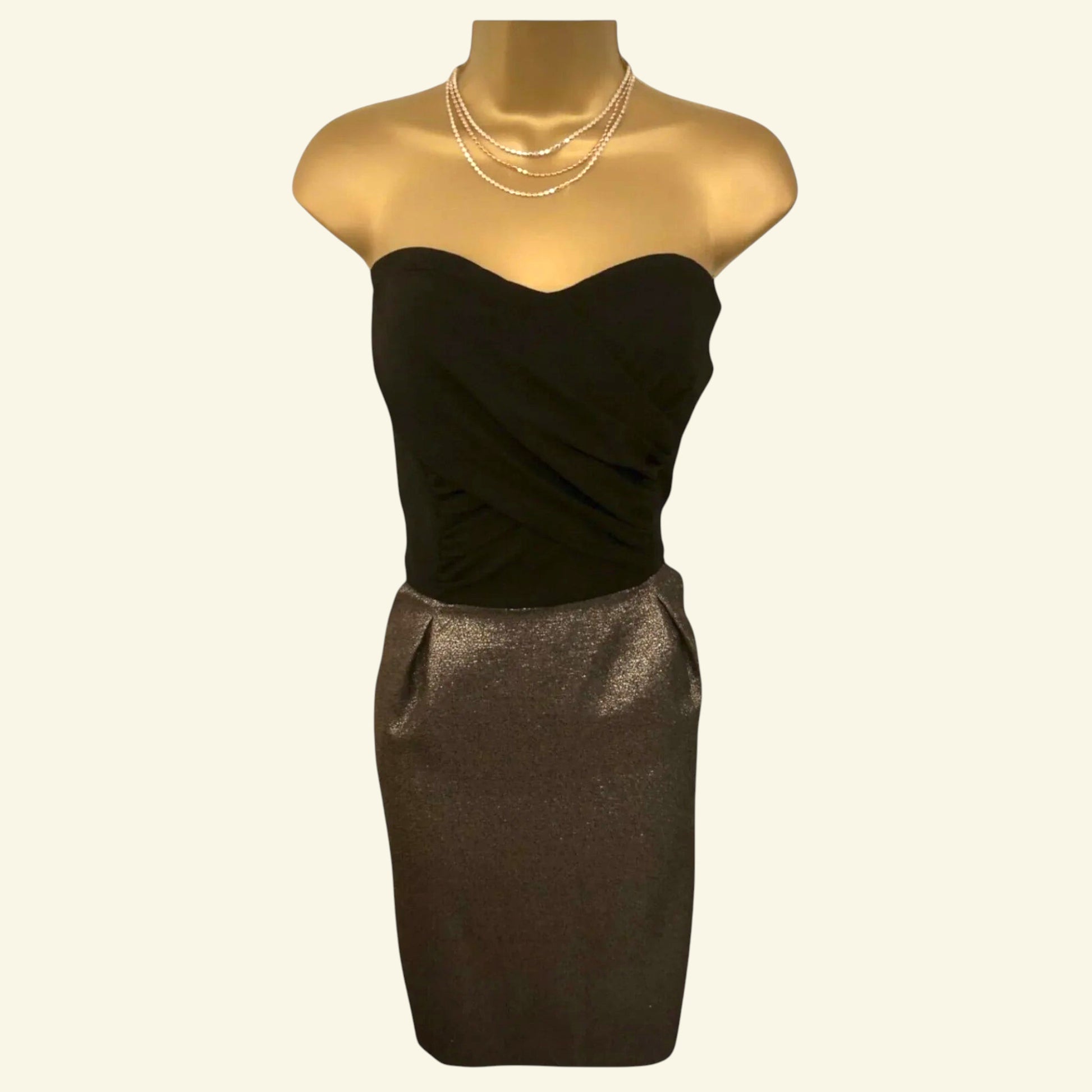 Reiss Della Black & Copper Corset Bustier Dress UK 12 US 8 EU 40 - Timelessfashions