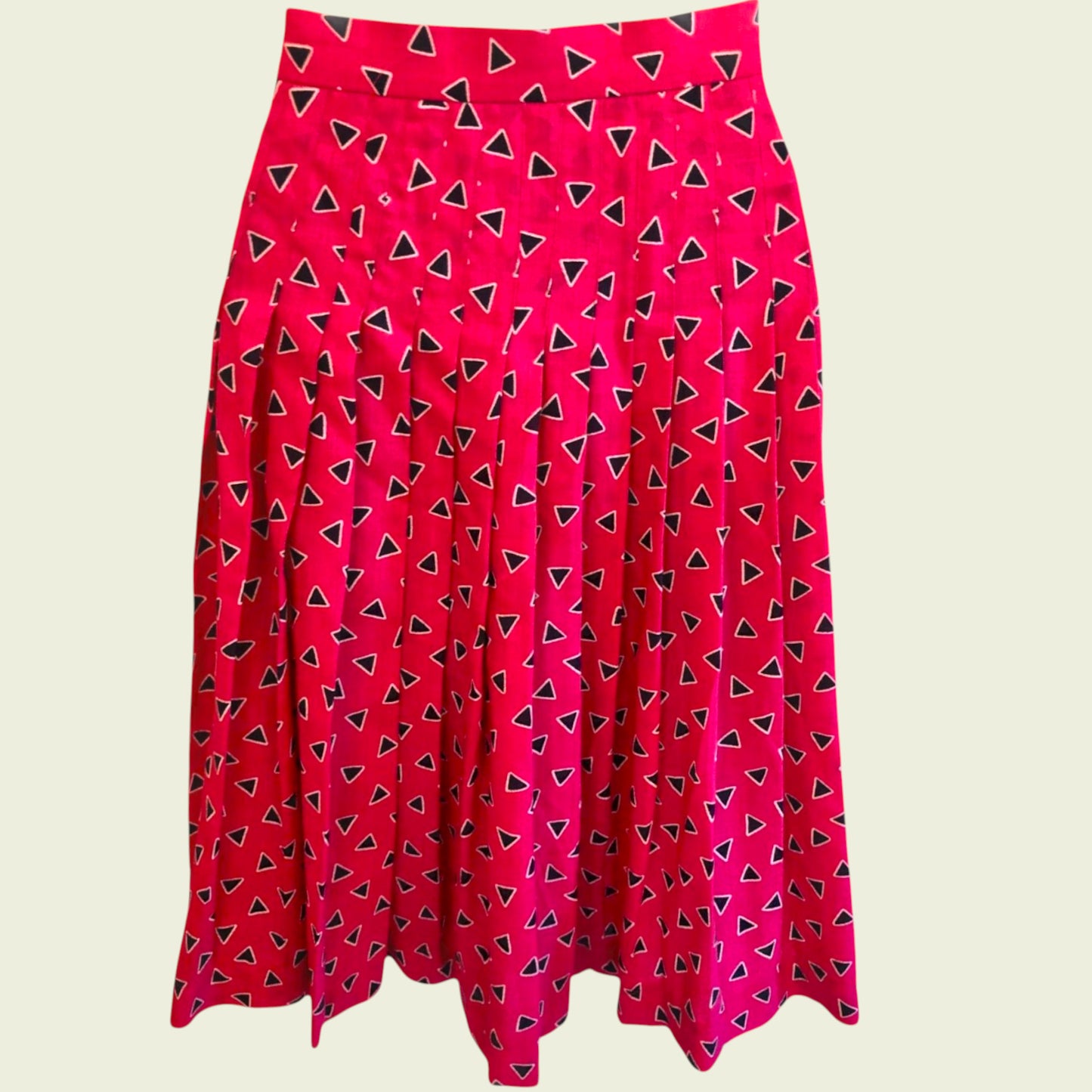 Jaeger Vintage Hot Pink Pleated Wool Skirt UK 6 US 2 EU 34