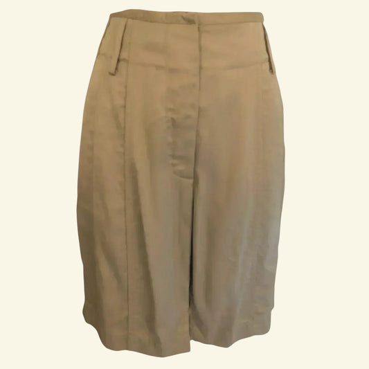 Alexander Wang Pale Khaki Silky Satin Shorts Size UK 12 US 8 EU 40 - Timelessfashions
