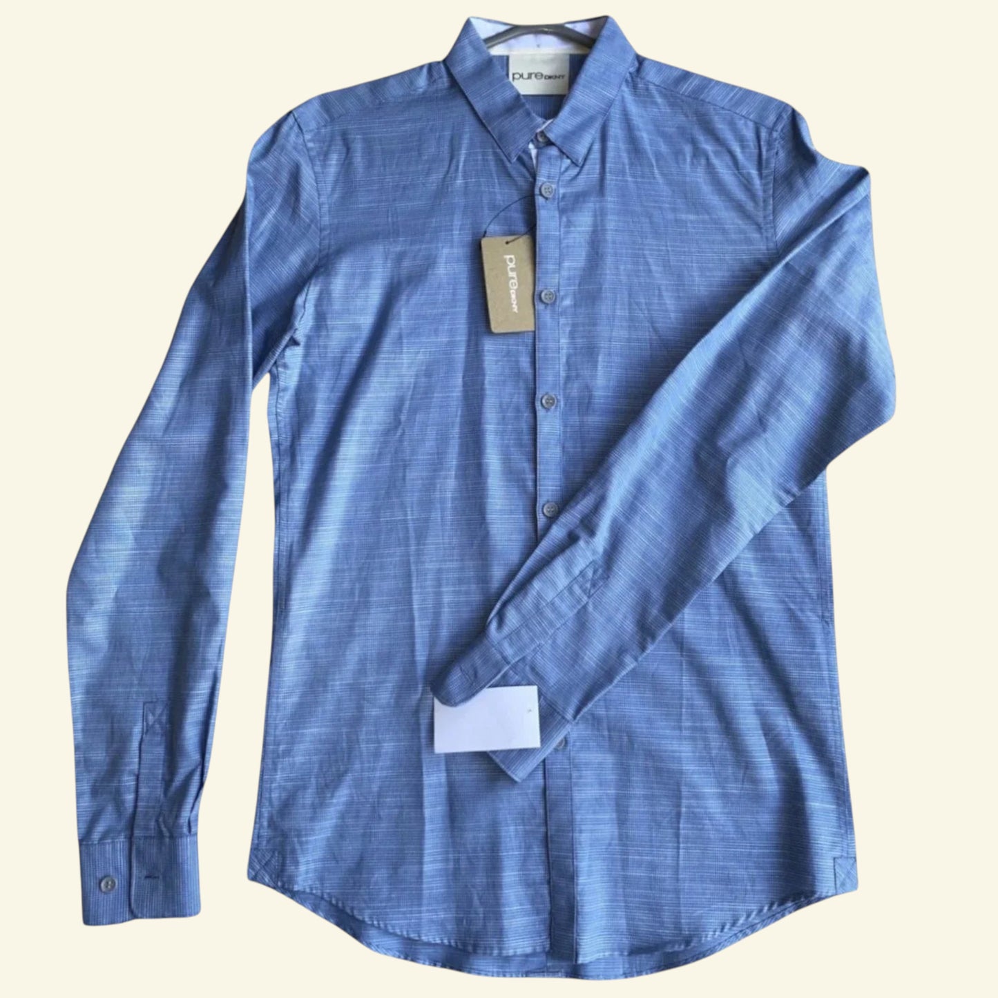 DKNY Mens Pure Check Blue Infinity Long Sleeve Shirt Size XL - Timelessfashions