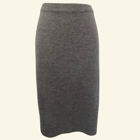 Devernois Grey Wool Mix Fine Knit Pencil Skirt UK 10/12 US 6/8 EU 38/40 - Timelessfashions