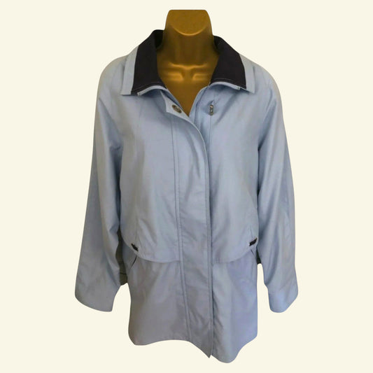 Nuage Marine Wear Pale Blue Raincoat UK 12 US 8 EU 40 - Timelessfashions