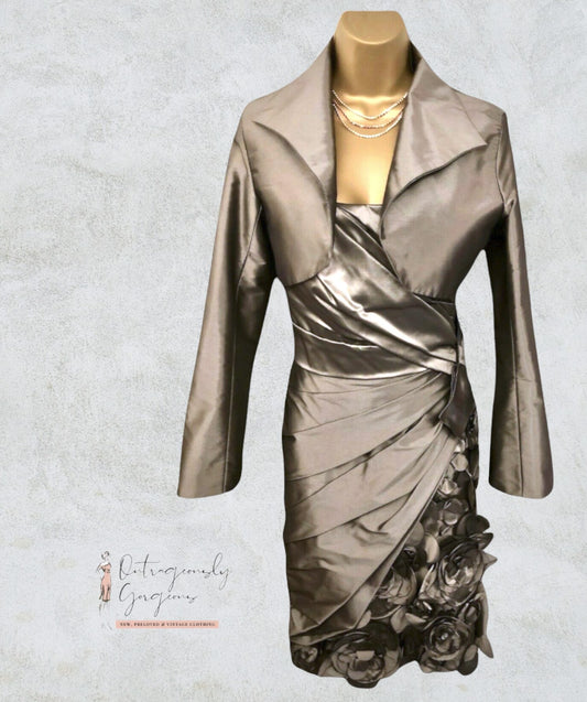 Love by Enzoani Shimmer Grey Wedding Dress Suit UK 10 US 6 EU 38 BNWT RRP £695 Timeless Fashions