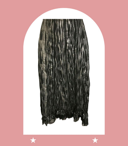 Frank Lyman Black Silver Textured Mesh Trim Skirt UK 14 US 10 EU 42 Timeless Fashions