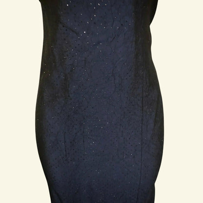 Samuel Marks Navy Sparkly Maxi Dress, Prom UK 12 US 8 EU 40 - Timelessfashions