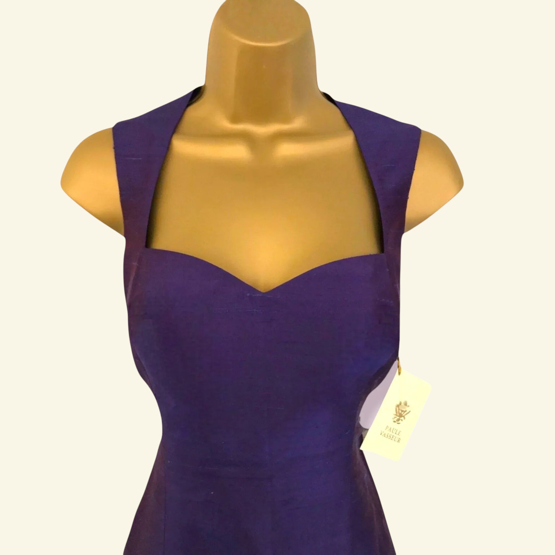 Paule Vasseur Purple Silk Special Occasion Outfit UK 10 US 6 EU 38 - Timelessfashions