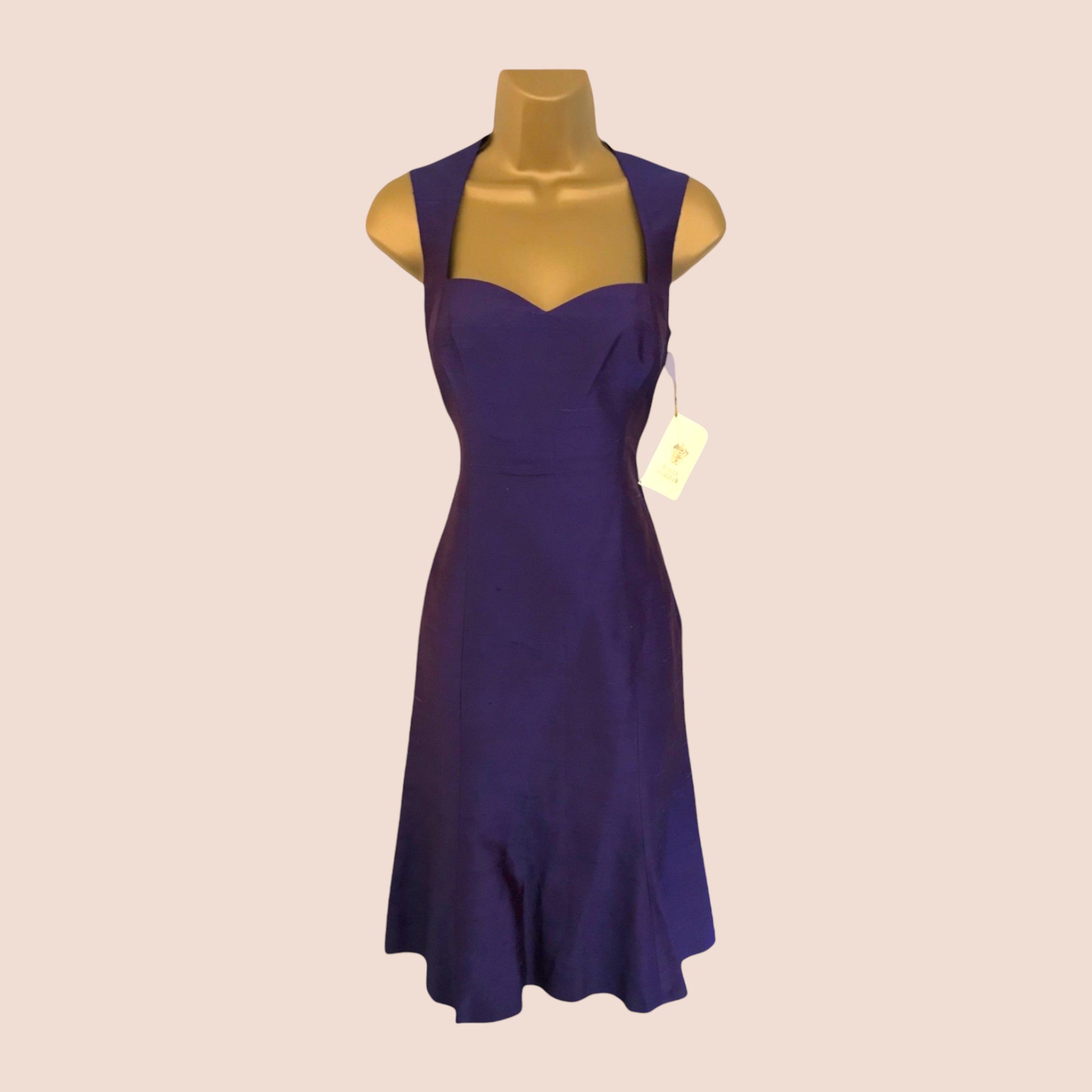 Paule Vasseur Purple Silk Special Occasion Outfit UK 10 US 6 EU 38 Timeless Fashions