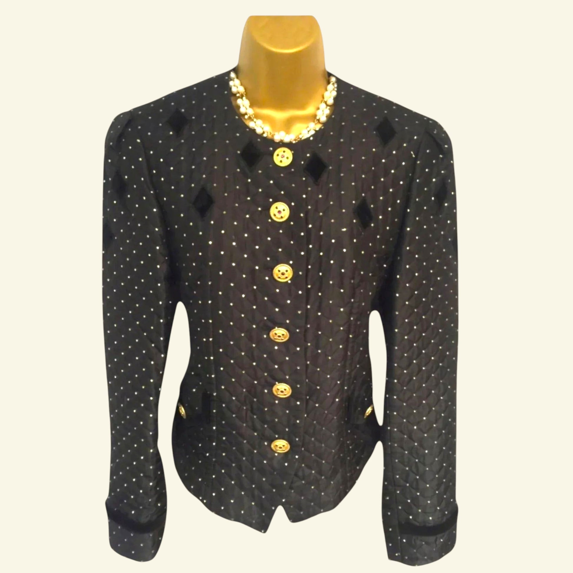 Basler Womens Vintage Black Silk 80's Jacket UK 8/10 US 4/6 EU 36/38 - Timelessfashions