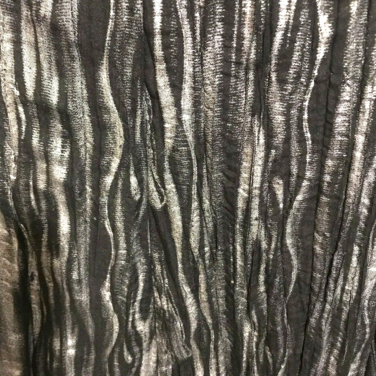 Black and silver crinkled fabric