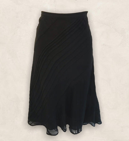 Coast Black Panelled Floaty Chiffon Skirt UK 10 US 6 EU 38 Timeless Fashions