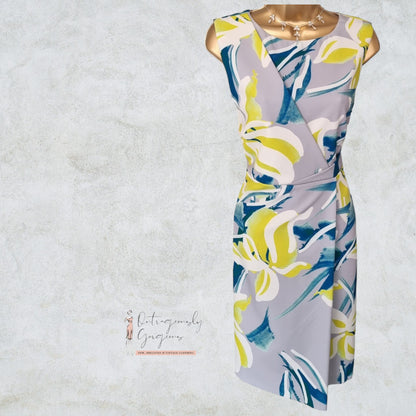 Michaela Louisa Grey, Multicolour Sleeveless Floral Print Shift Dress UK 16 US 12 EU 44 BNWT RRP £145 Timeless Fashions