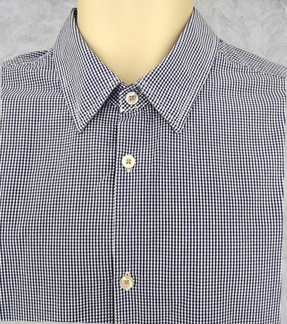 Scotch & Soda Blue & White Oxford Collar Cotton Check Mens Shirt Size M Timeless Fashions