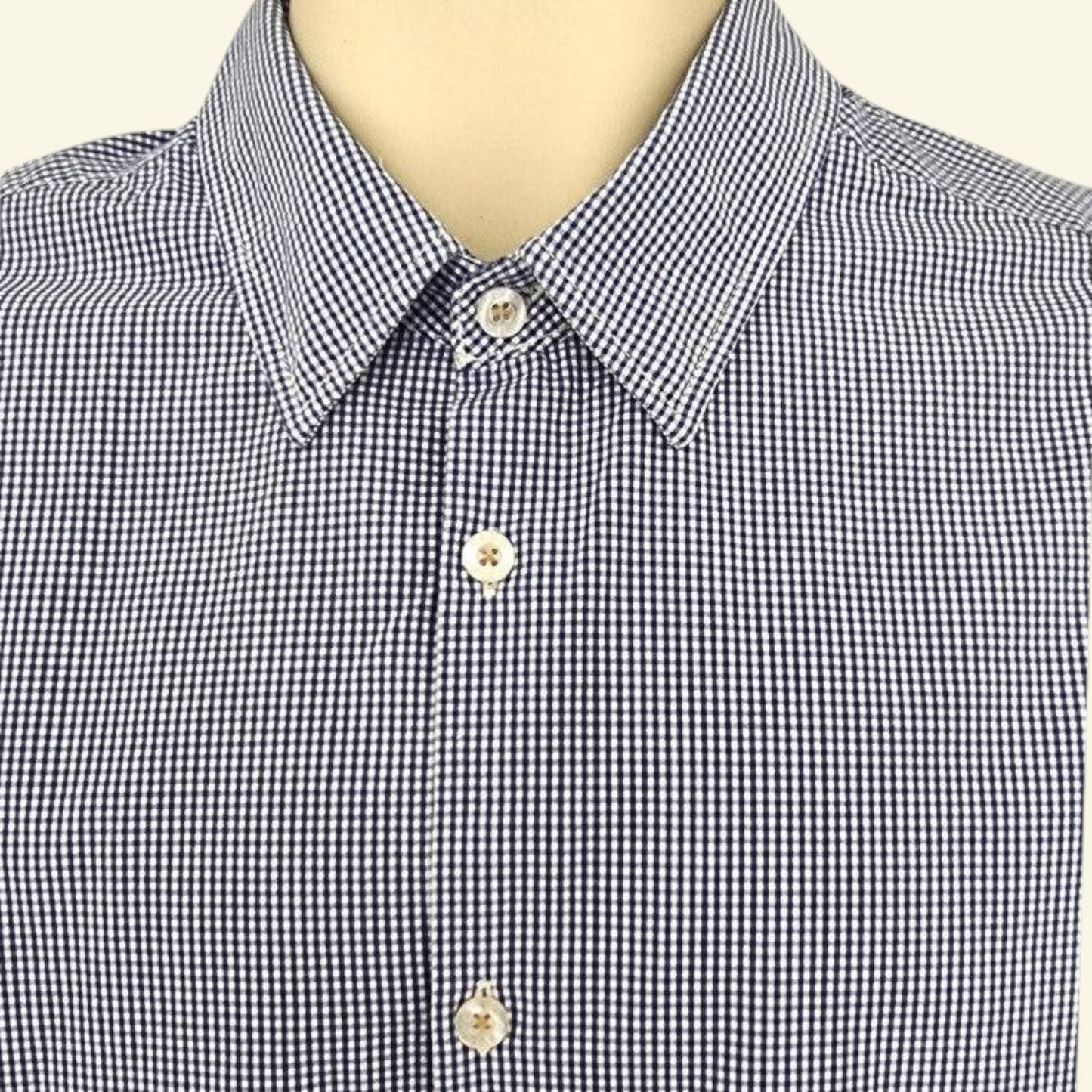 Scotch & Soda Blue & White Oxford Collar Cotton Check Mens Shirt Size M - Timelessfashions