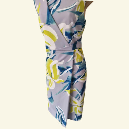 Michaela Louisa Grey, Multicolour Sleeveless Floral Print Shift Dress UK 12 US 8 EU 40 - Timelessfashions