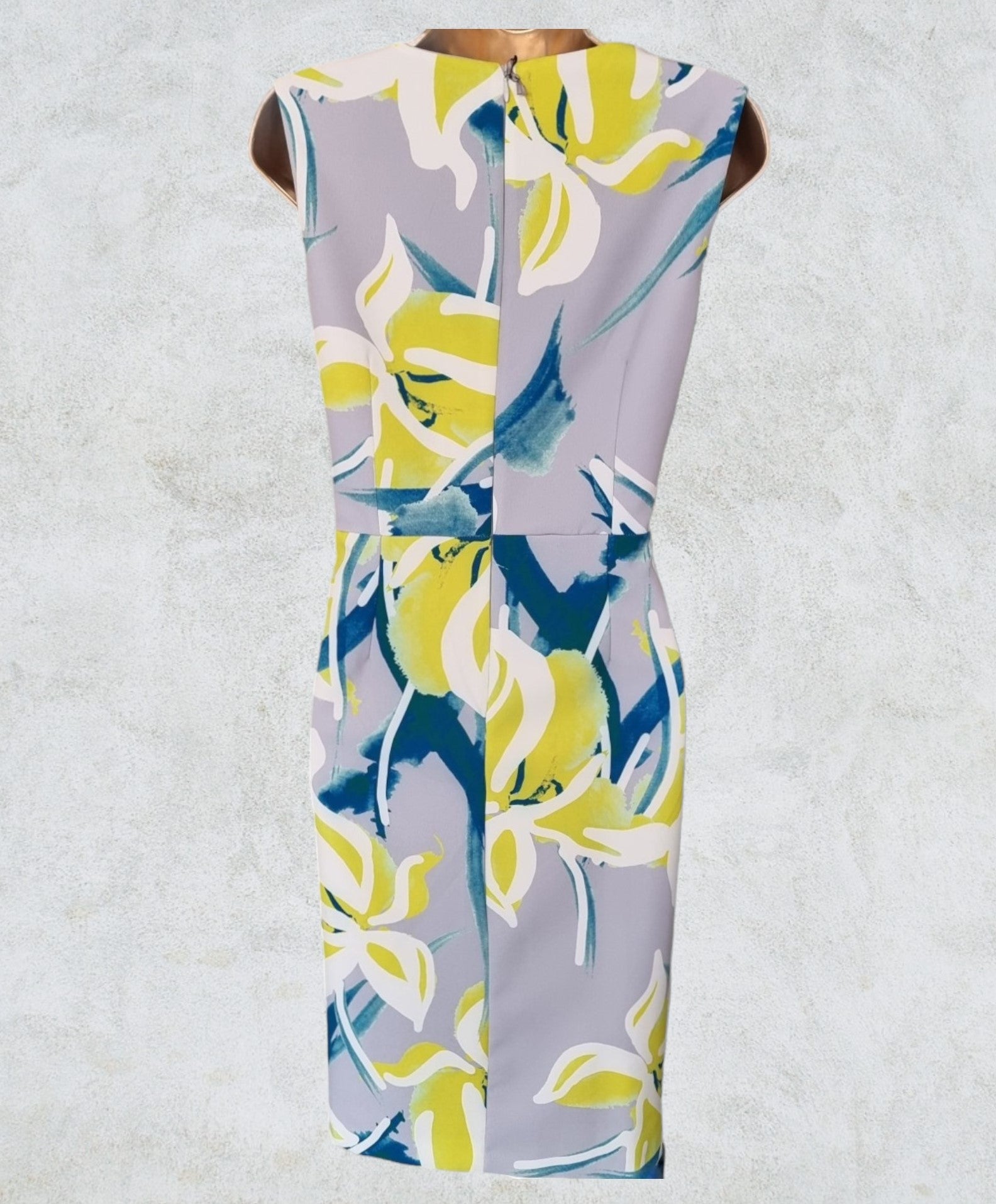 Michaela Louisa Grey, Multicolour Sleeveless Floral Print Shift Dress UK 16 US 12 EU 44 BNWT RRP £145 Timeless Fashions