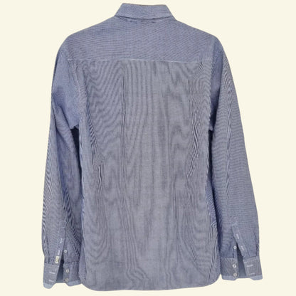 Scotch & Soda Blue & White Oxford Collar Cotton Check Mens Shirt Size M - Timelessfashions