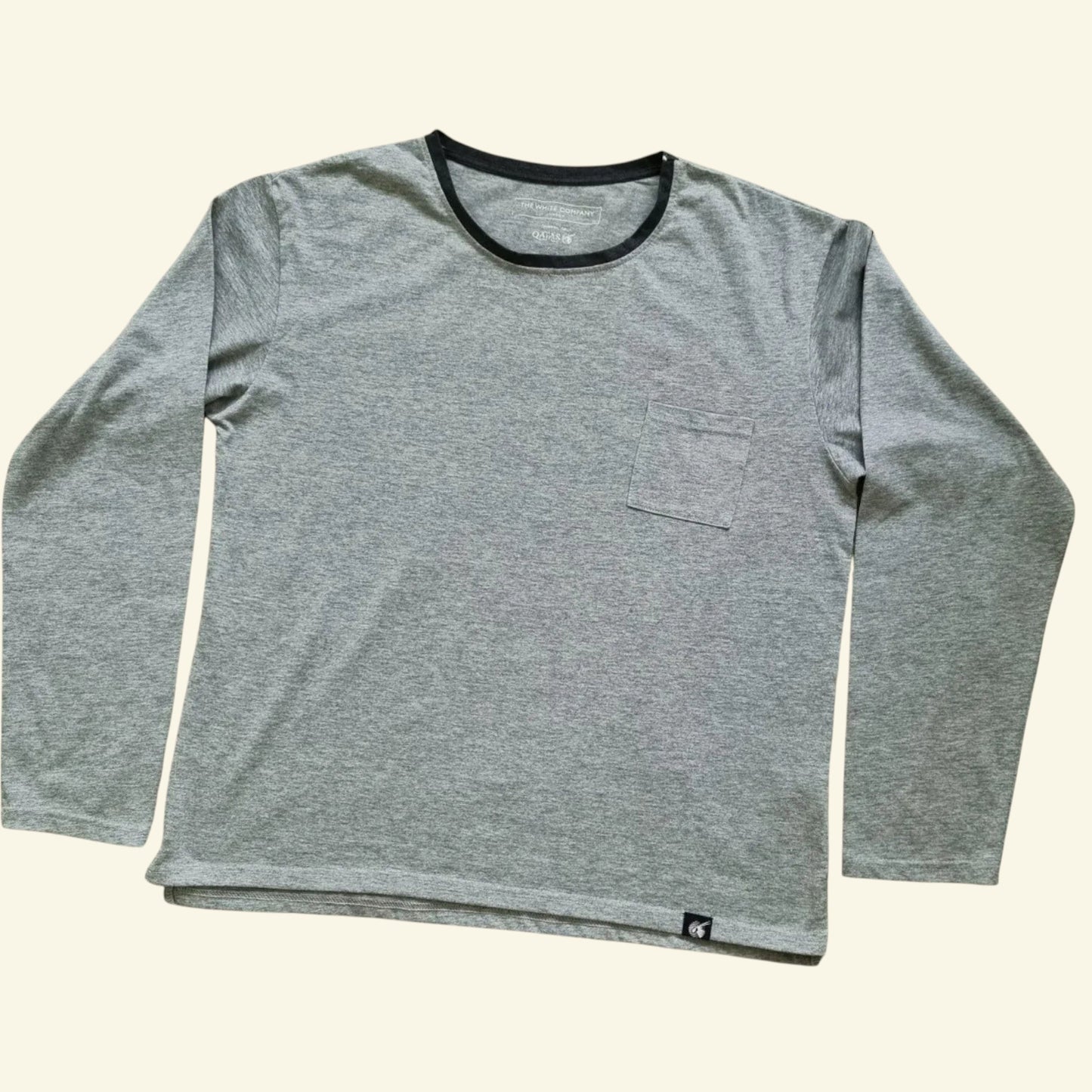 The White Company London Qatar Airways Mens Round Neck Top With Pocket Size M - Timelessfashions