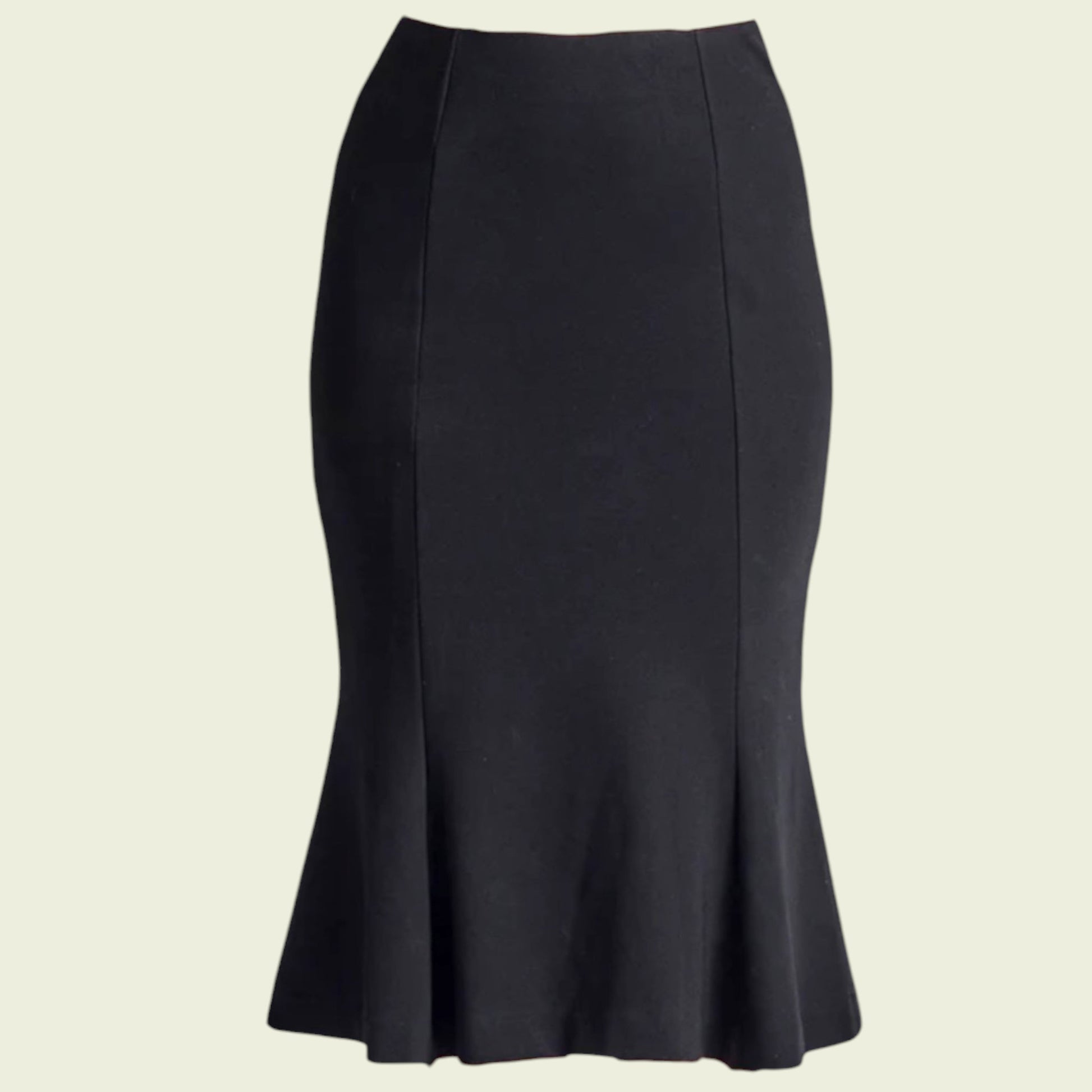 Black pencil skirt on a beige background