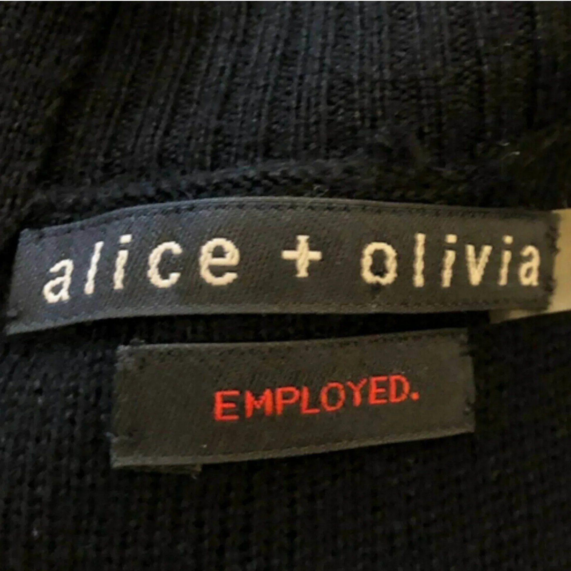 Alice + Olivia Employed Black Merino Wool Knit Dress UK 6 US 2 EU 34 - Timelessfashions