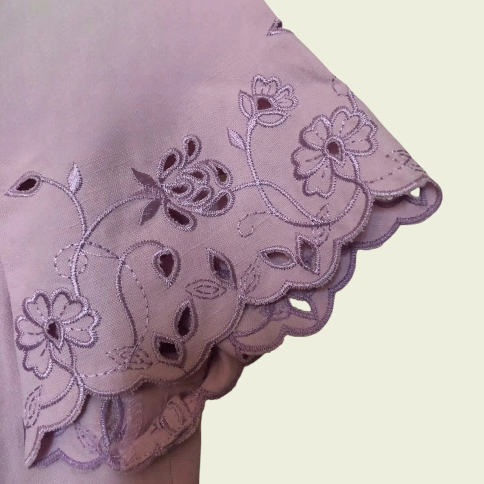 Viyella Vintage Lilac Broderie Anglais Dress UK 10 US 8 EU 38 - Timelessfashions