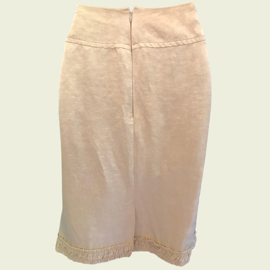 Tan skirt on beige background