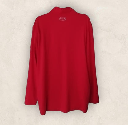 Under Armour Men's Red 1/4 Zip Long Sleeve Polo Shirt UK 2XL - Timelessfashions