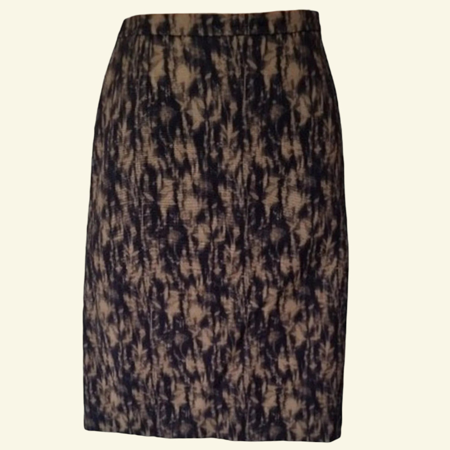 Jigsaw Knee Length Ladies Olive Green/Navy Pencil Skirt Size 12 US 8 EU 40 - Timelessfashions