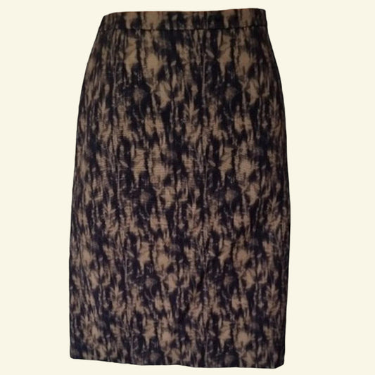 Jigsaw Knee Length Ladies Olive Green/Navy Pencil Skirt Size 12 US 8 EU 40 - Timelessfashions