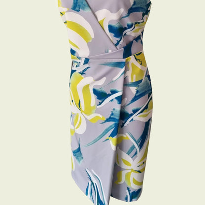 Michaela Louisa Grey Multicolour Floral Shift Dress UK 16 US 12 EU 44 - Timelessfashions
