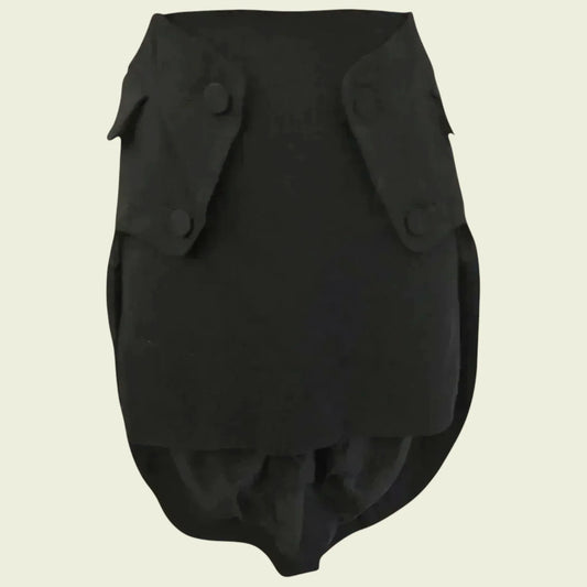 Alexander Wang Black Long Tail Wool Mix Mini Skirt UK 10/12 US 6/8 EU 38/40 - Timelessfashions