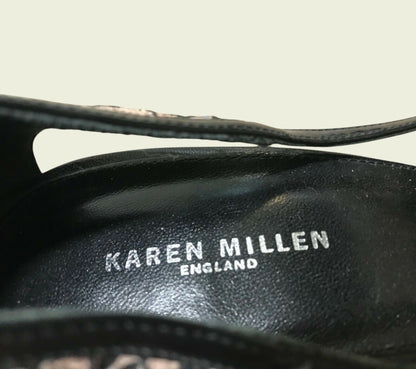 Karen Millen Women's Nude & Black Lace  Shoes UK 7 US 9.5 EU 41
