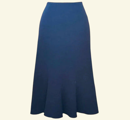 Caroline Charles London Vintage Navy Flare Lined Skirt UK 14 US 12 EU 42 - Timelessfashions
