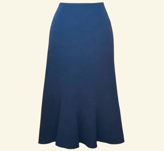 Caroline Charles London Vintage Navy Flare Lined Skirt UK 14 US 12 EU 42 - Timelessfashions