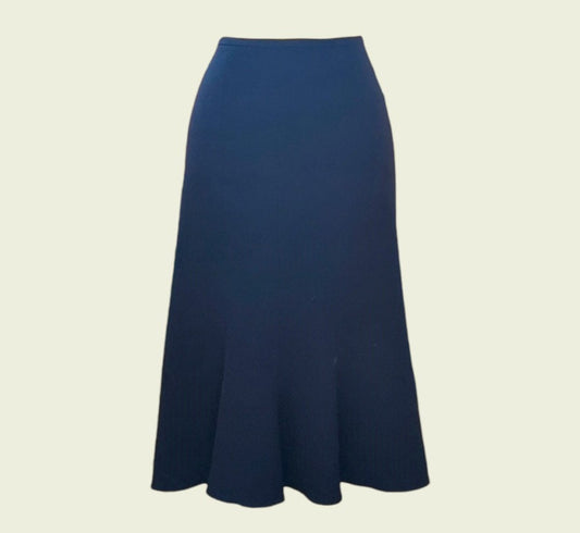 Navy blue skirt on a beige background