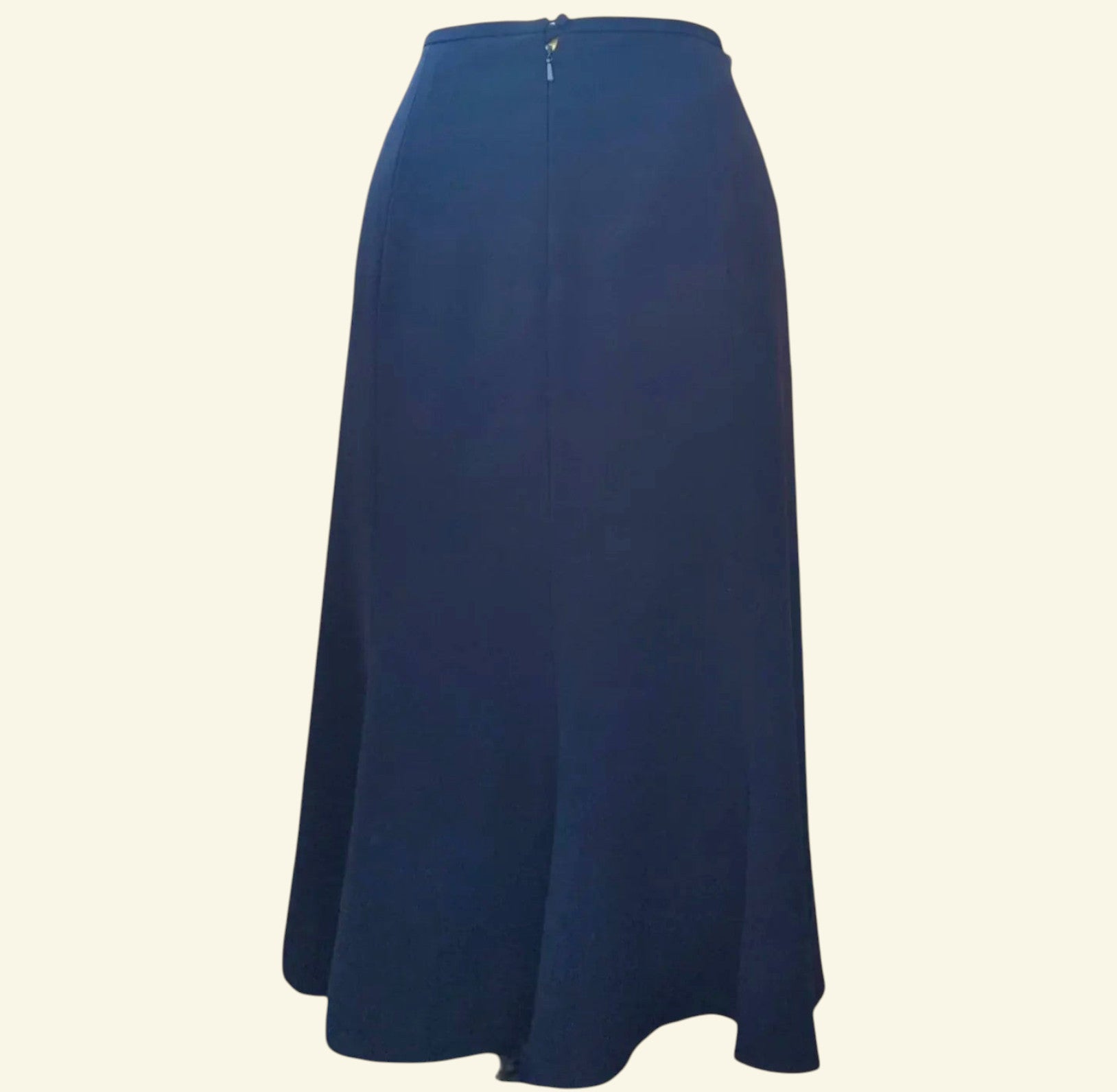 Caroline Charles London Vintage Navy Flare Lined Skirt UK 14 US 12 EU 42 - Timelessfashions