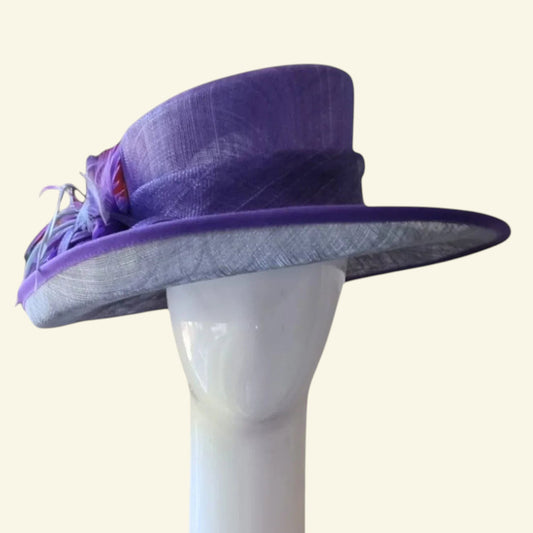 Jacques Vert Womens Purple & Grey Special Occasion Hat - Timelessfashions