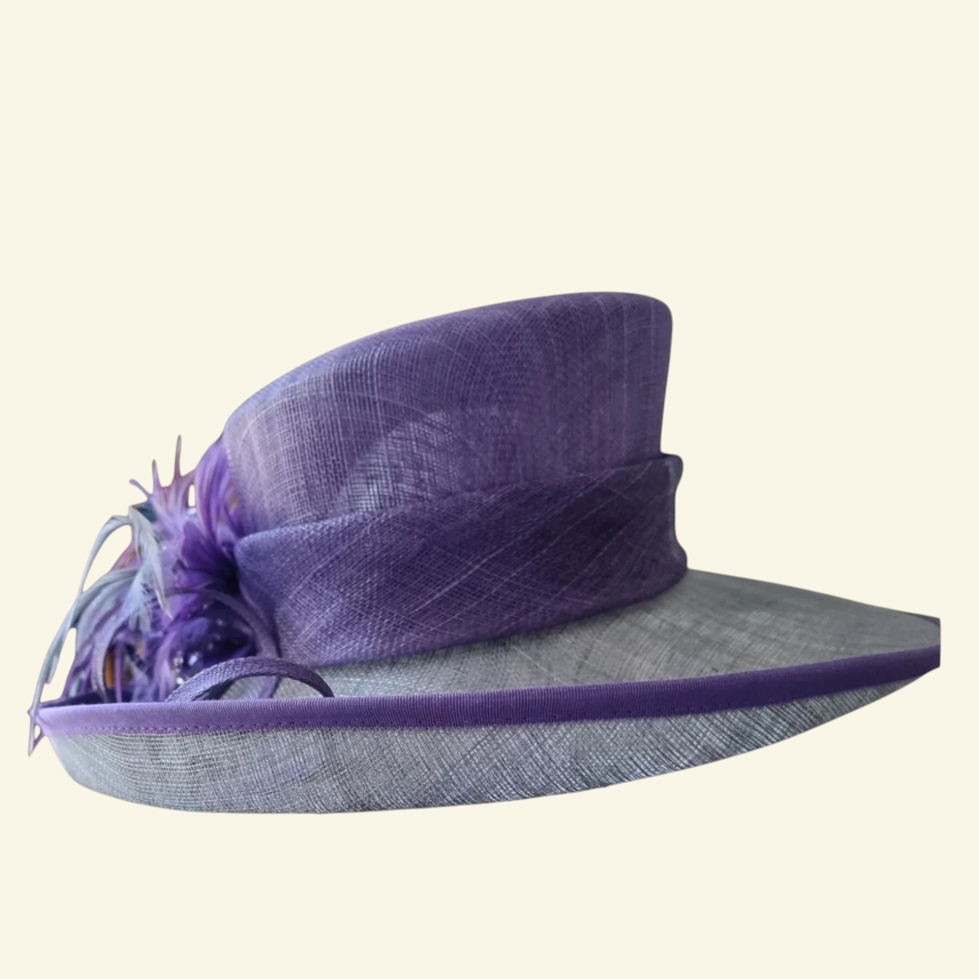 Jacques Vert Womens Purple & Grey Special Occasion Hat - Timelessfashions