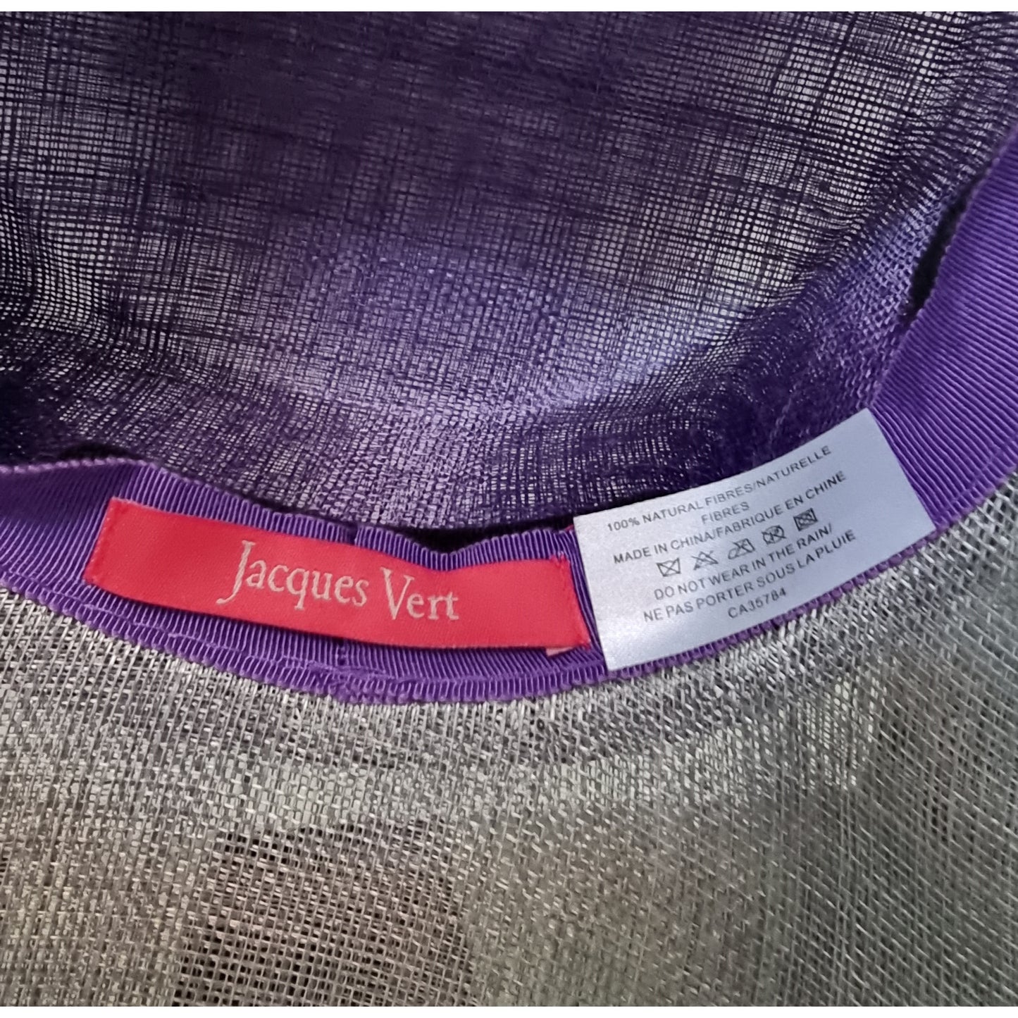 Jacques Vert label inside of hat