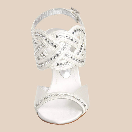 Bourne Tiffany Ivory Satin Heel Bridal Shoes UK 7 - Timelessfashions