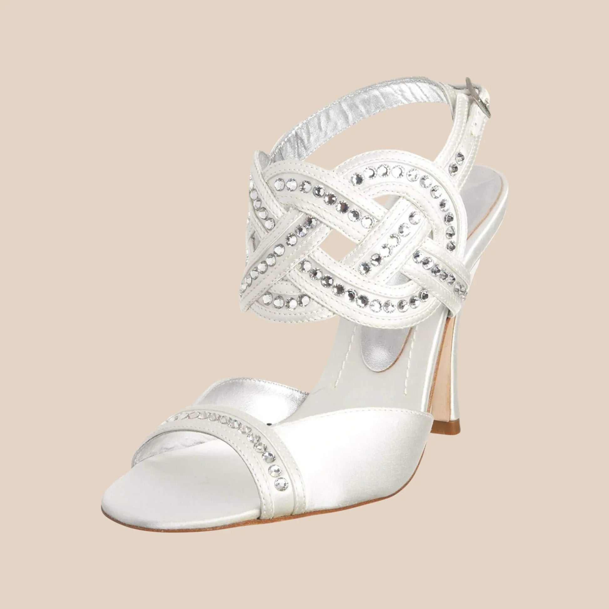 Bourne Tiffany Ivory Satin Heel Bridal Shoes UK 7 - Timelessfashions