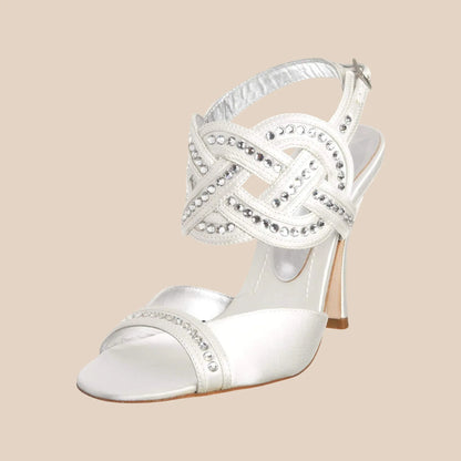 Bourne Tiffany Ivory Satin Heel Bridal Shoes UK 7 - Timelessfashions