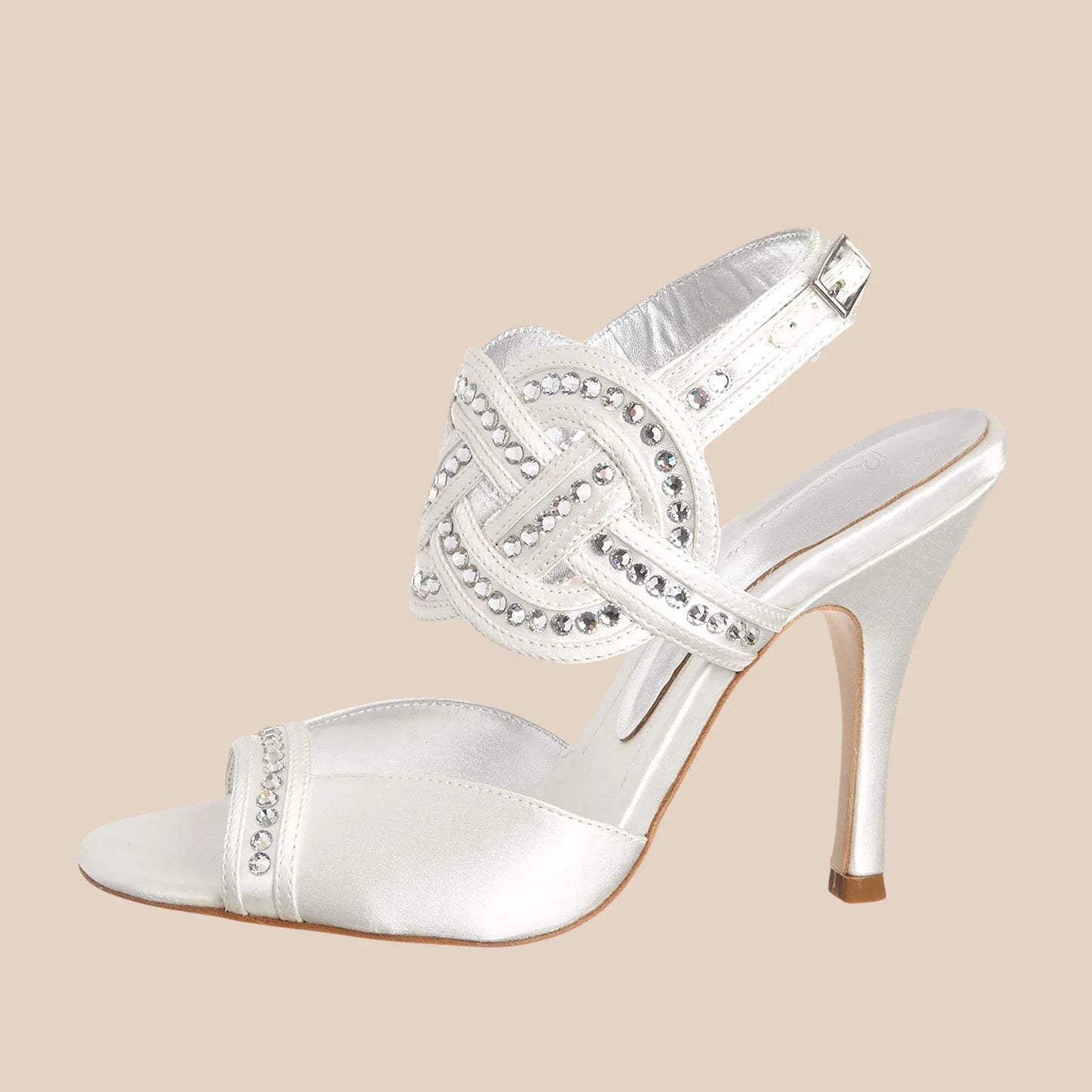 Bourne Tiffany Ivory Satin Heel Bridal Shoes UK 7 - Timelessfashions
