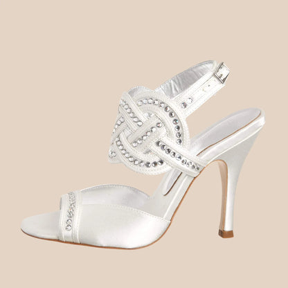 Bourne Tiffany Ivory Satin Heel Bridal Shoes UK 7 - Timelessfashions