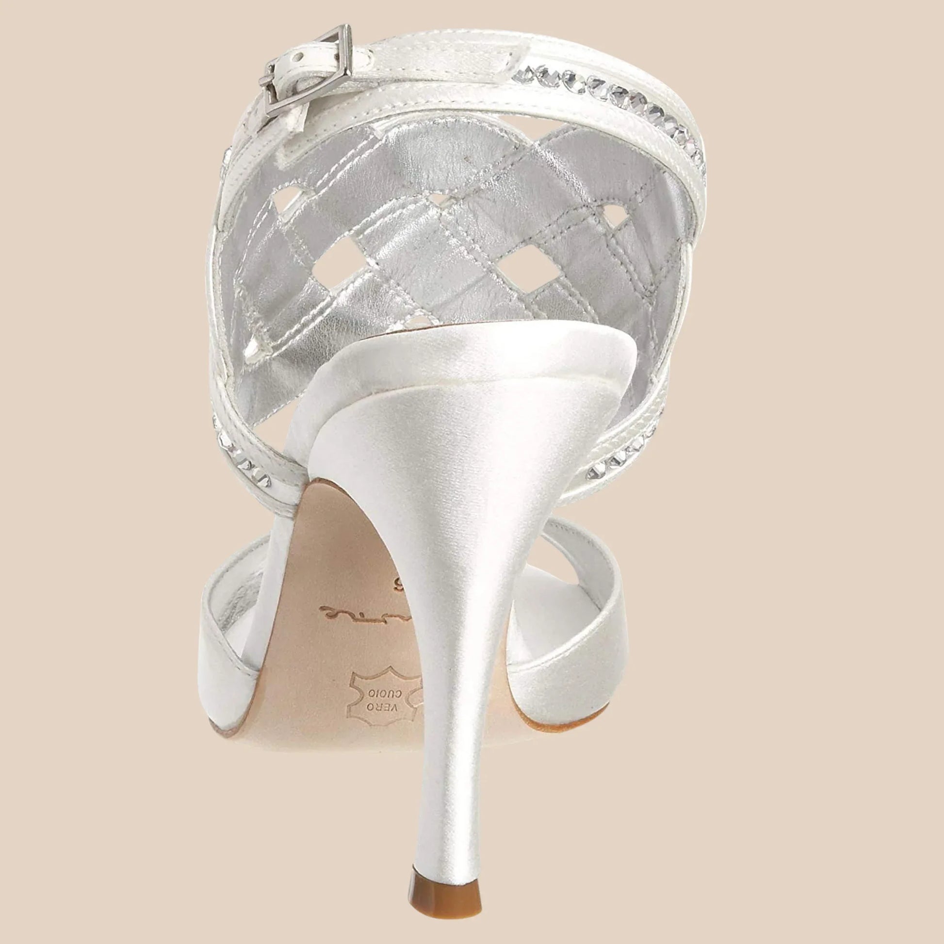 Bourne Tiffany Ivory Satin Heel Bridal Shoes UK 7 - Timelessfashions