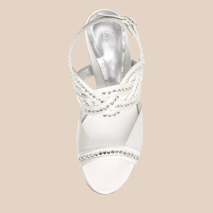 Bourne Tiffany Ivory Satin Heel Bridal Shoes UK 7 - Timelessfashions