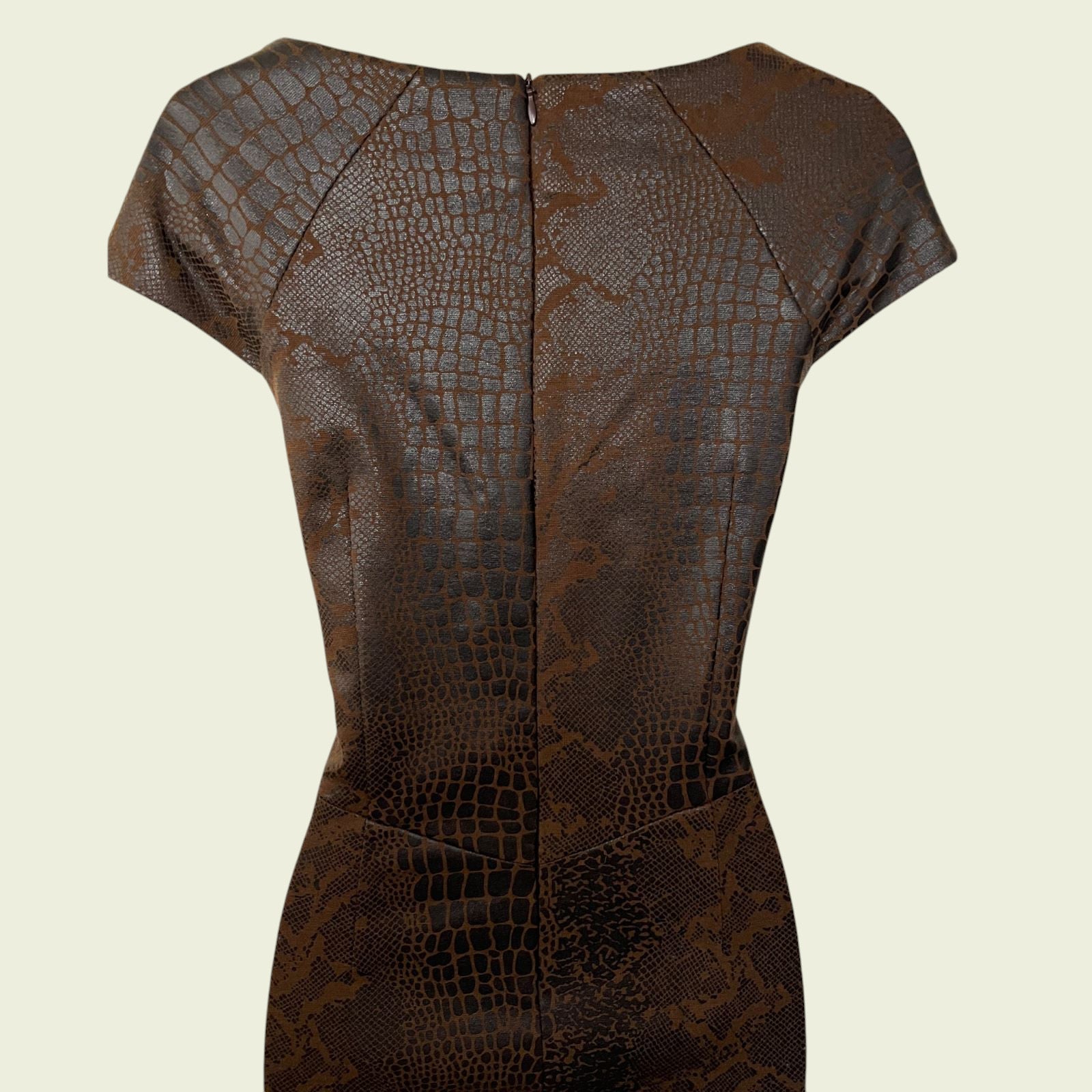 Brown textured dress on a beige background