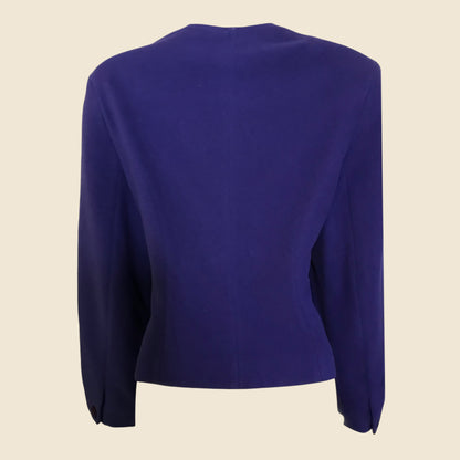 Purple jacket with long sleeves on a beige background