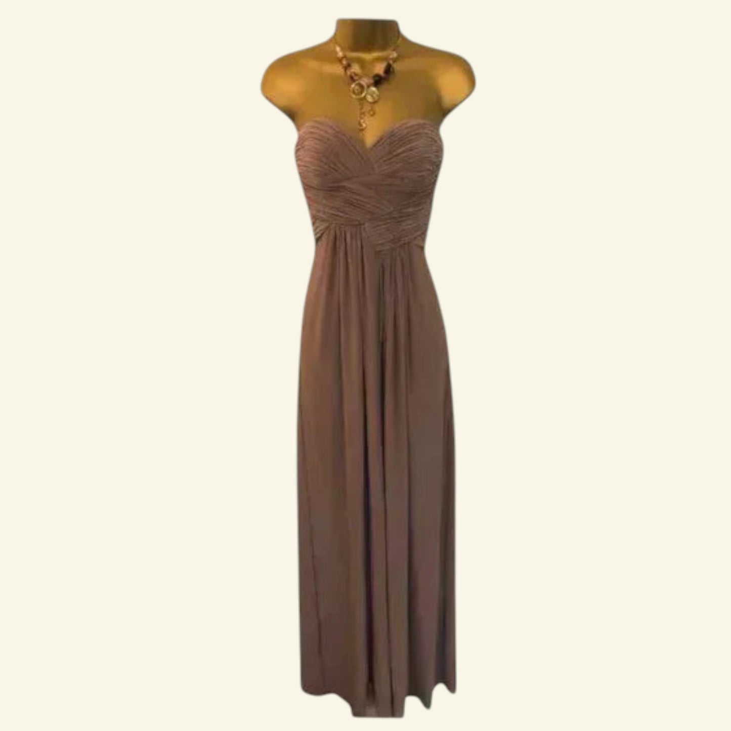 Aftershock Beige Maxi Dress Prom XS UK 6/8 US 2/4 EU 34/36 - Timelessfashions