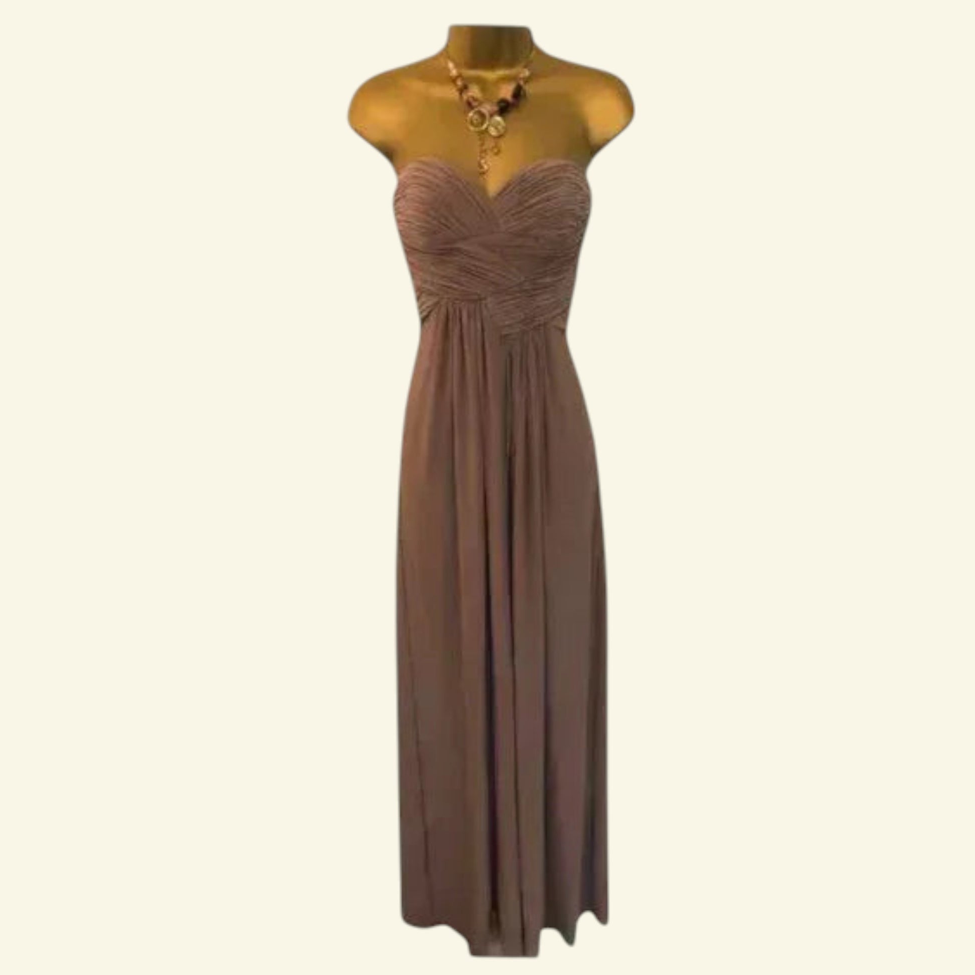 Aftershock Beige Maxi Dress Prom XS UK 6/8 US 2/4 EU 34/36 - Timelessfashions